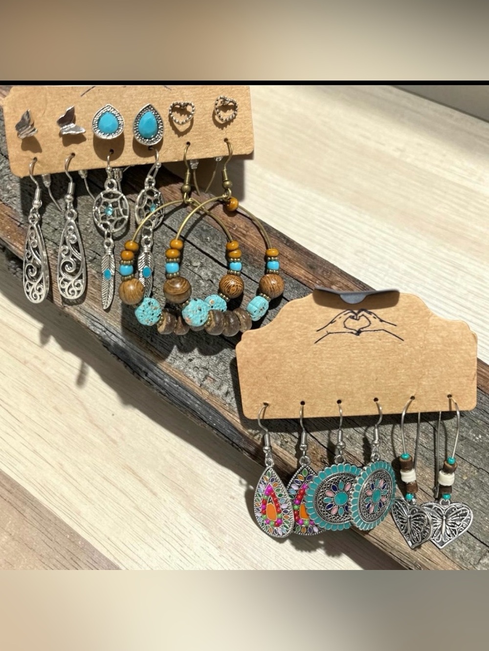 NWOT Bundle of 2 Earring Cards Boho Fashion Earring Sets.